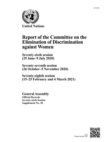 Report of the Committee on the Elimination of Discrimination against Women, Seventy-sixth Session