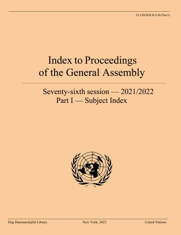 Index to Proceedings of the General Assembly 2021/2022  