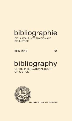 Bibliography of the International Court of Justice 2017-2019