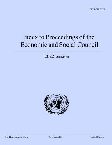 Index to Proceedings of the Economic and Social Council 2022