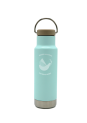 A picture of the Klean Kateen, light blue bottle with Peace Dove logo printed in white on the surface.