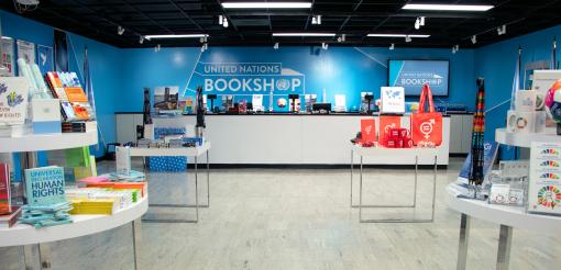 A picture of the United Nations Bookshop entrance